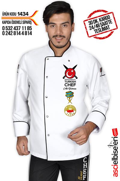 De1434 Aşçı Ceketi Beyaz