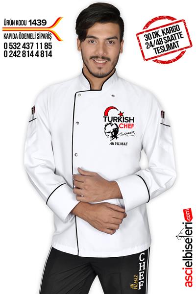 De1439 Chef Aşçı Ceketi Beyaz