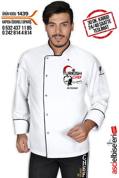 De1439 Chef Aşçı Ceketi Beyaz