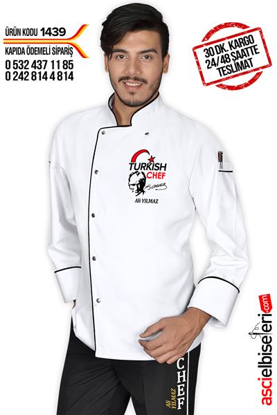 De1439 Chef Aşçı Ceketi Beyaz