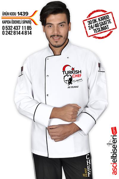 De1439 Chef Aşçı Ceketi Beyaz