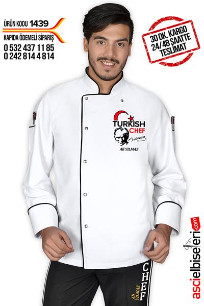 De1439 Chef Aşçı Ceketi Beyaz