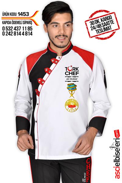 De1453 Türk Chef Aşçı Ceketi Beyaz
