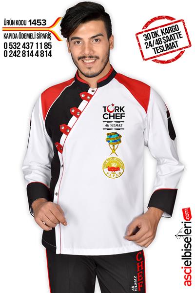 De1453 Türk Chef Aşçı Ceketi Beyaz