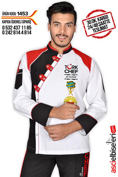 De1453 Türk Chef Aşçı Ceketi Beyaz