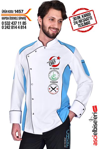 De1457 Islamıc Culınary Şef Aşçı Ceketi Beyaz