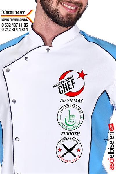 De1457 Islamıc Culınary Şef Aşçı Ceketi Beyaz