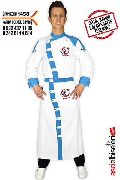 De1458 Alanya Chef Aşçı Ceketi Meister Chef Nakışlı