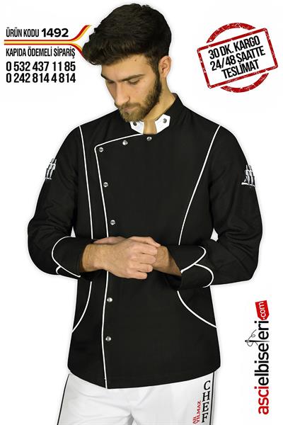 De1492 Aşçı Ceketi Siyah