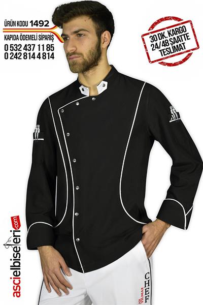 De1492 Aşçı Ceketi Siyah