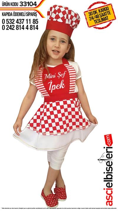 De33104 Çocuk Mutfak Önlük Tasarımı (4 6 Yaş) (Kepsiz)