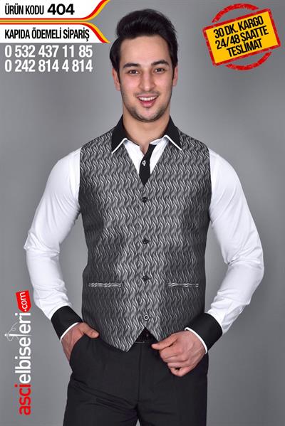 De404 Garson Yeleği Gri