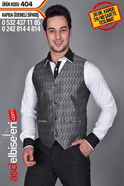 De404 Garson Yeleği Gri