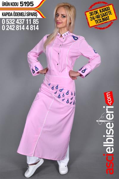 De5195 Bayan Mutfak Önlükleri Pembe