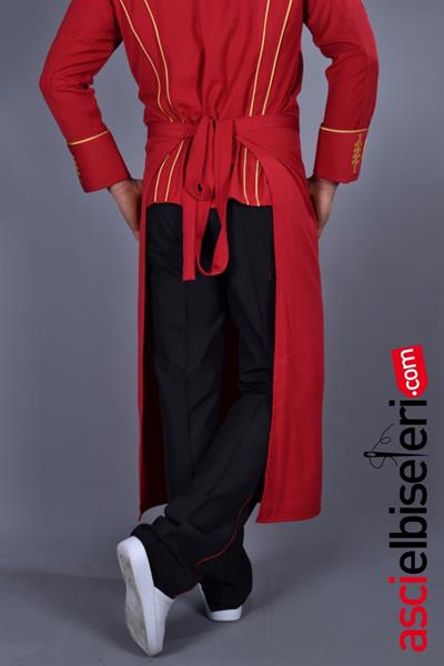 De5232 Chef Aşçı Önlüğü Kırmızı