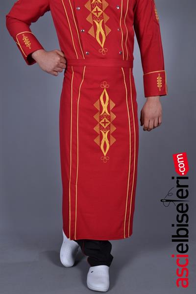 De5232 Chef Aşçı Önlüğü Kırmızı