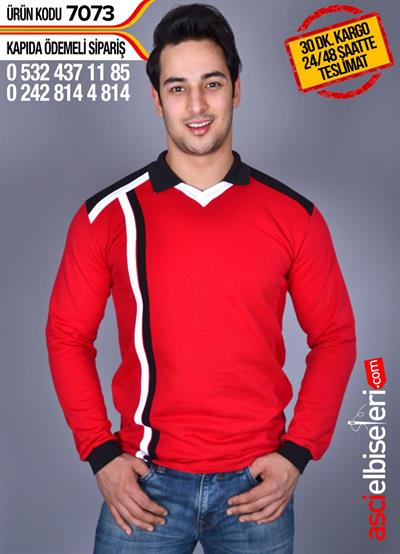 De7073  Kırmızı Sweatshırt