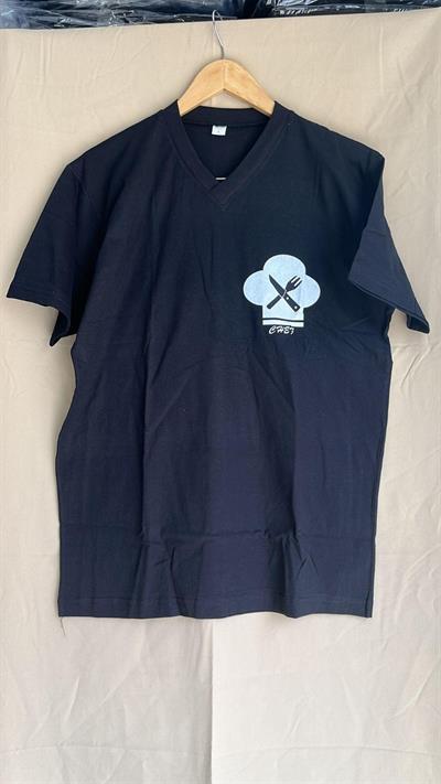 De91201-Arka Ve Ön Logolu Tişört Siyah