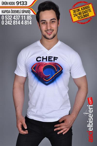 De9133 Chef Logolu Aşçı Tişörtü
