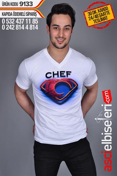 De9133 Chef Logolu Aşçı Tişörtü