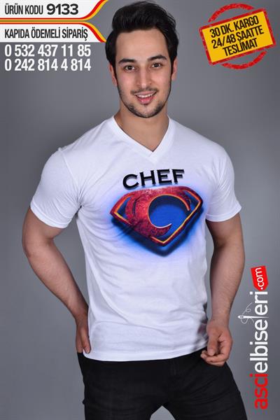 De9133 Chef Logolu Aşçı Tişörtü