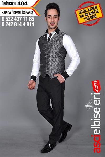 Garson Yeleği Gri Üzerine Firma İsminizin Nakış İle Yazılması Ücretsiz