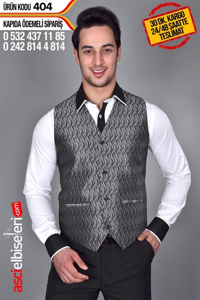 Garson Yeleği Gri Üzerine Firma İsminizin Nakış İle Yazılması Ücretsiz
