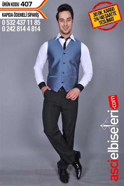 Garson Yeleği Lacivert Firma Adınızın Yelek Üzerine Yazılması Ücretsiz