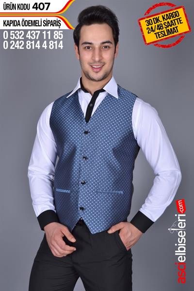 Garson Yeleği Lacivert Firma Adınızın Yelek Üzerine Yazılması Ücretsiz