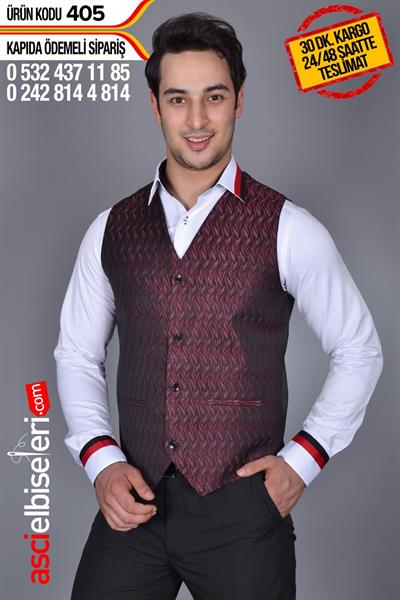 Garson Yelekleri Bordo Siyah Firma Adınızın Yelek Üzerine Yazılması Ücretsiz