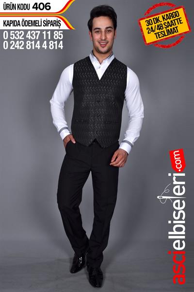 Garson Yelekleri Siyah Firmanızın İsmini Nakış İle İşletmek Ücretsiz