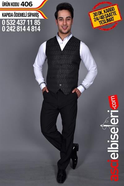 Garson Yelekleri Siyah Firmanızın İsmini Nakış İle İşletmek Ücretsiz