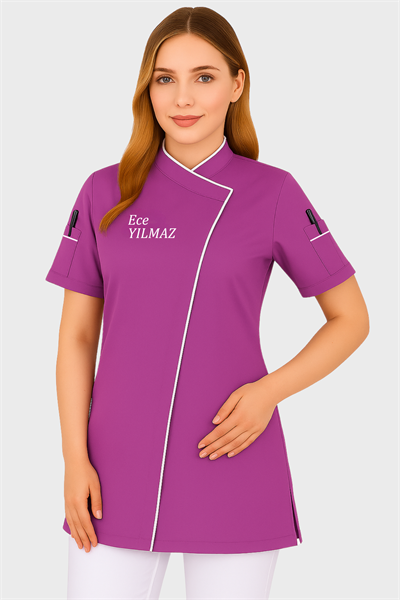 İsim Hediyeli Kısa Kollu Kadın Şef Aşçı Ceketi Modelleri Yazlık Aşçı Kıyafeti