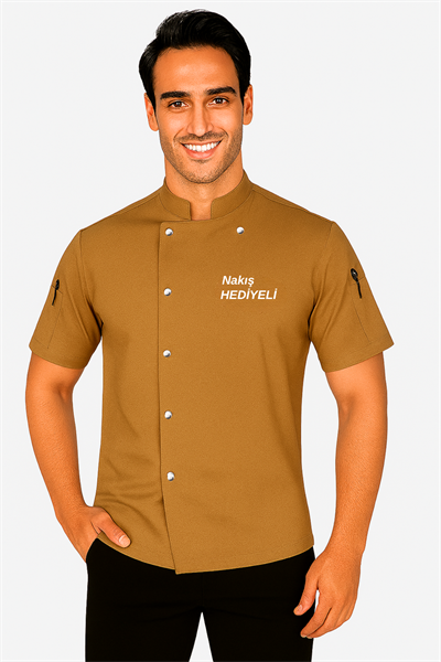 İsim Hediyeli Kısa Kollu Şef Aşçı Ceketi Kişiye Özel Aşçı Forması Aşçı Gömleği Aşçı Kıyafeti 