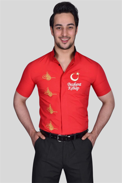 Kırmızı Garson Gömleği