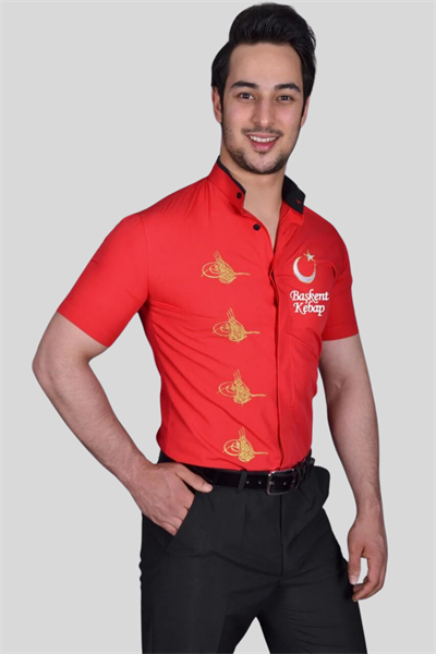 Kırmızı Garson Gömleği