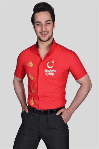 Kırmızı Garson Gömleği