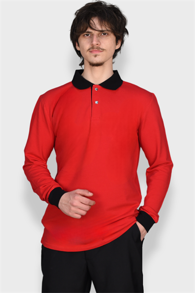 Nakış Hediyeli Aşçı,Garson Sweatshirt I Yakalı, Çıtçıtlı, Kırmızı Garson, Aşçı  Sweatshirt 