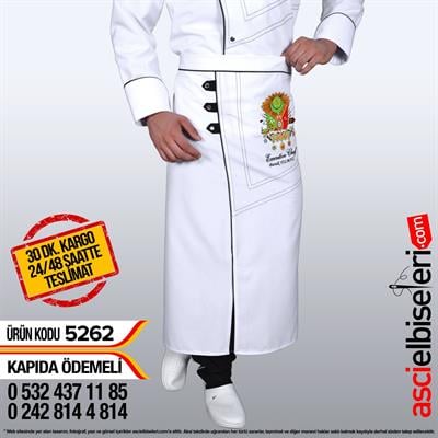 Kızıltepe Osmanlı Nakışlı Beyaz Şef Aşçı Önlük Modelleri