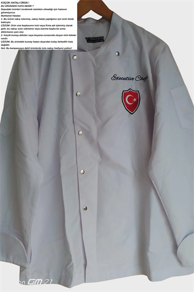 Küçük hatalı ürün I Aşçı Ceketi Şef Ceketi Aşçı Kıyafeti Aşçı Forması Aşçı Gömleği Aşçı Elbiseleri