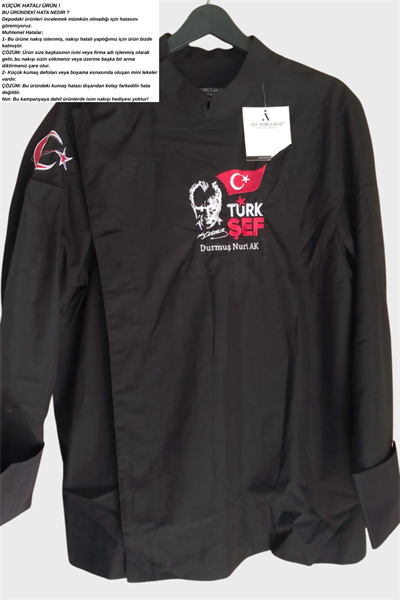 Küçük hatalı ürün I Aşçı Ceketi Şef Ceketi Aşçı Kıyafeti Aşçı Forması Aşçı Gömleği Aşçı Elbiseleri