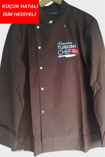 Küçük hatalı ürün I İsim Hediyeli Aşçı Ceketi Şef Ceketi Aşçı Kıyafeti Aşçı Forması