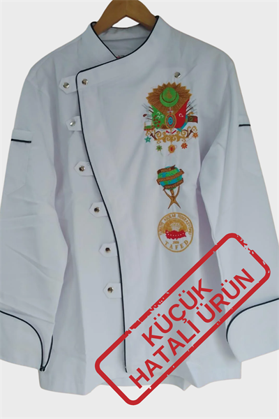 Küçük hatalı ürün I İsim Hediyeli Aşçı Ceketi Şef Ceketi Aşçı Kıyafeti Aşçı Forması