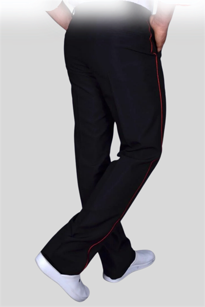 Lastikli Bel Aşçı Pantolonları Siyah