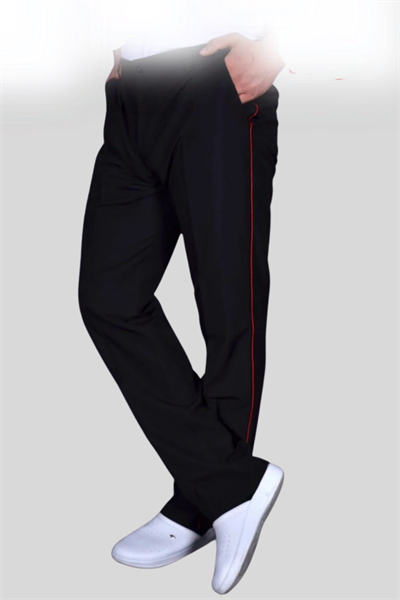 Lastikli Bel Aşçı Pantolonları Siyah