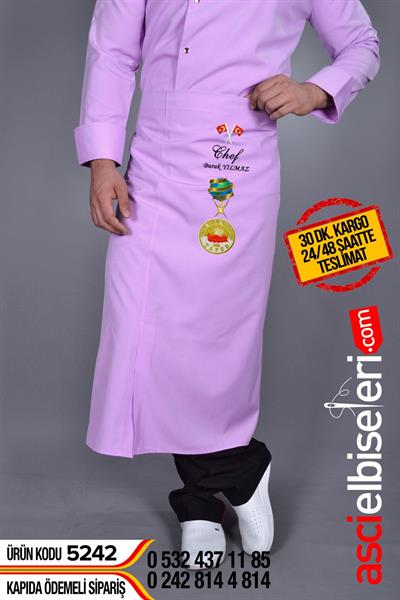 Lila Aşçı Önlükleri İsminizin Yazdırabilirsiniz