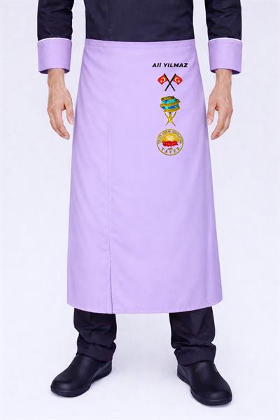 Lila Aşçı Önlükleri İsminizin Yazdırabilirsiniz
