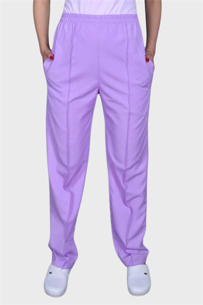 Lila Tam Lastikli Bayan Pantolonları