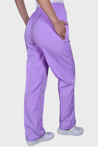 Lila Tam Lastikli Bayan Pantolonları