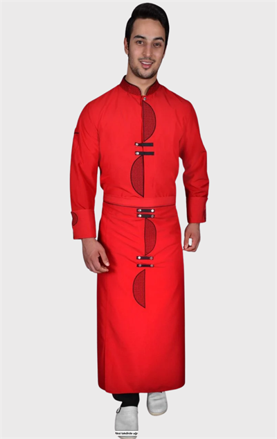 Muğla Kırmızı Profesyonel Şef Aşçı Ceketi